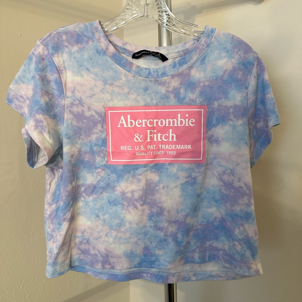Abercrombie and Fitch Logo Tye Dye Crop Top - Small